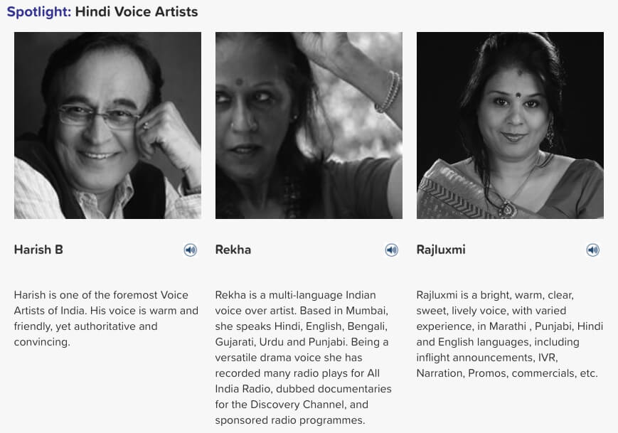 Hindi voice artists