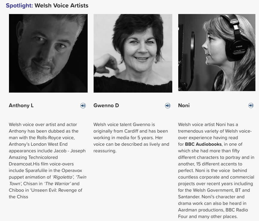 Welsh voice artists