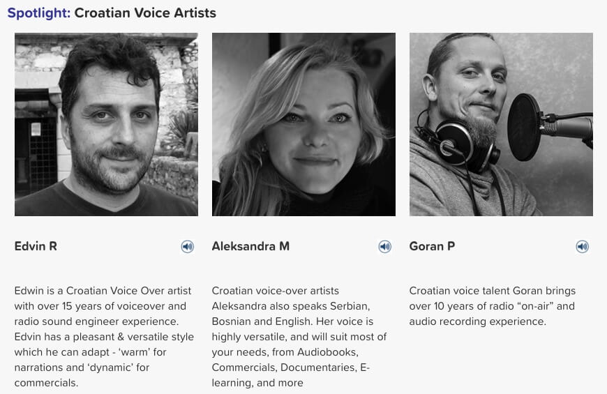 croatian voice artists