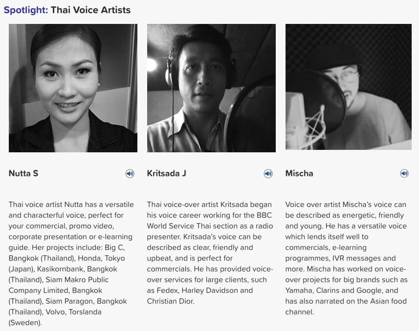 thai voice artists