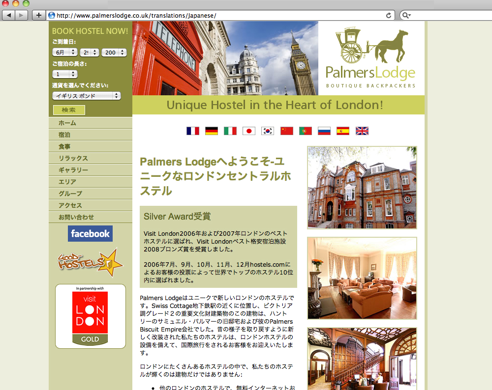 Japanese website translation